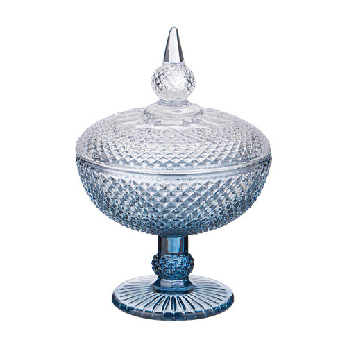 Емкость для хранения на ножке Diamant blue 15.7х15.7х23 см, голубая 355-319 Lefard