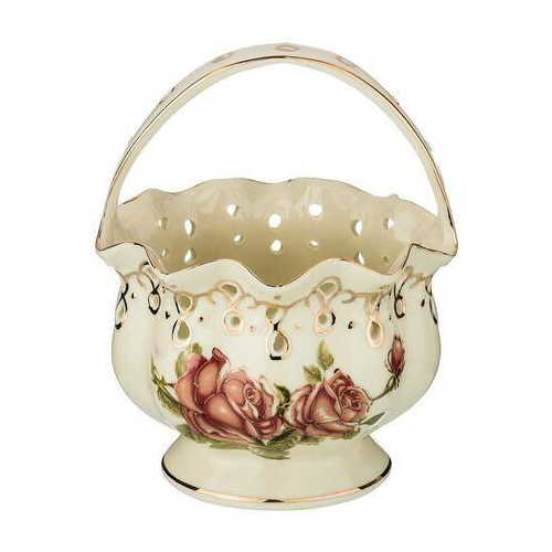 Конфетница с ручкой Корейская роза, 12х16 см 126-504 Lefard