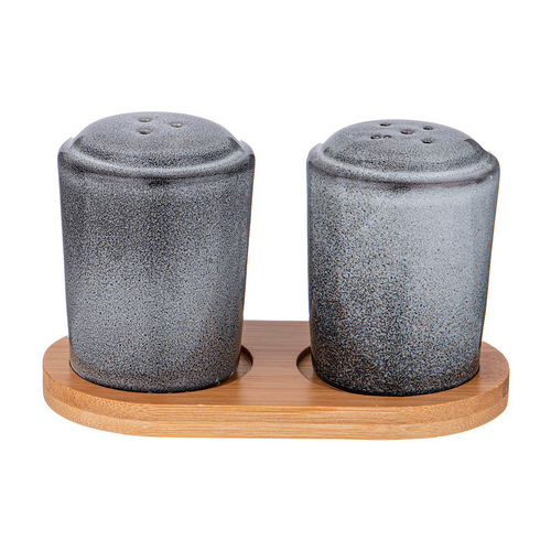 Набор для специй Graphite на деревянной подставке, 13.2х7х8 см, 2 пр. 474-242 Lefard