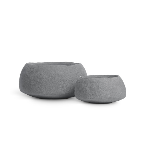 Кашпо Effectory Organic Низкая чаша, 56х29 см, темно-серый камень 41.33-15-23-099-BLCK-56 Treez