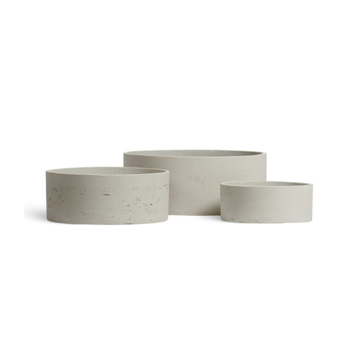 Кашпо Ergo Concrete Низкий цилиндр, 40х16 см, белый песок 41.1024-0062-CR-40 Treez