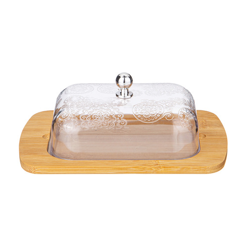 Масленка Agness с пластиковой крышкой, 19х12х7 см 912-018 Agness