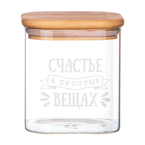Емкость для сыпучих Native (700 мл), 10х10х10.5 см, прозрачная 889-158 Agness