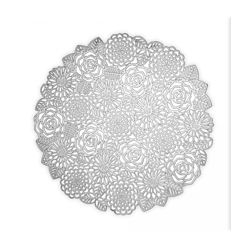 Салфетка подстановочная круглая Rose, 38 см, серебристая DDT-4010 Decor de table