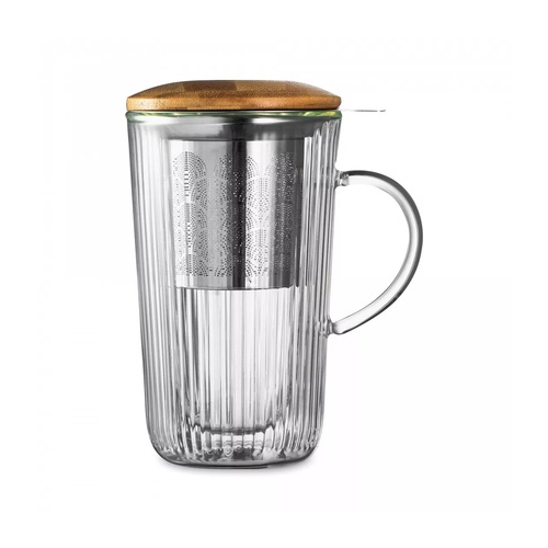 Кружка с двойными стенками, крышкой и ситечком Mon matin (450 мл) DDT-DW967B-450/TM Decor de table
