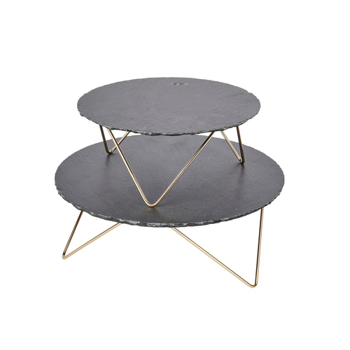 Блюдо сервировочное двухъярусное Artesa, 34 см ART2TSLATE Kitchen Craft