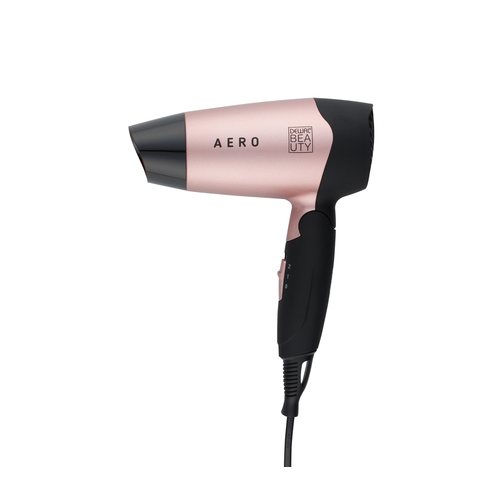 Фен дорожный Aero Rose, 1400 Вт, 1 насадка, черно-розовый HD1002-Rose Dewal Beauty