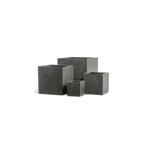 Кашпо Treez Effectory Stone Куб, 60х60х60 см, темно-серый камень 41.3321-01-064-GR-60 Treez