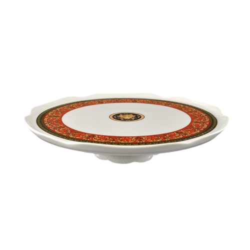 Тарелка для торта на ножке Сабина Красная лента Версаче, 28 см 03116035-B979 Leander