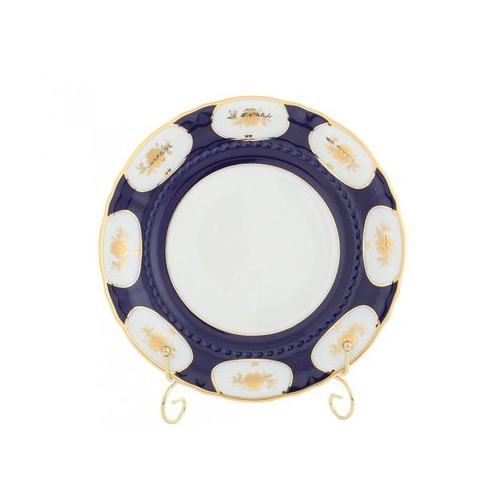 Набор тарелок Соната Темно-синий орнамент с золотом, 25 см, 6 шт. 07160115-0443 Leander