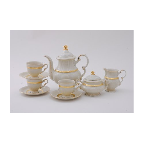 Сервиз кофейный Соната Изящное золото, 15 пр., слоновая кость 07560714-1239 Leander