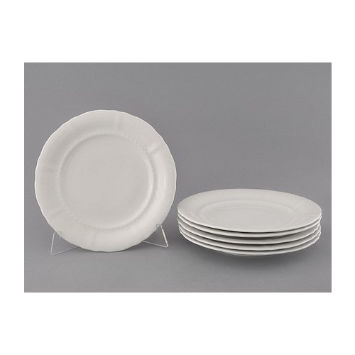 Набор тарелок мелких Соната Белоснежная классика, 25 см, 6 шт. 07160115-0000 Leander