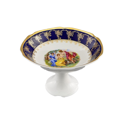 Ваза для фруктов Мэри-Энн Темно-синяя окантовка, 23 см 03116154-0179 Leander