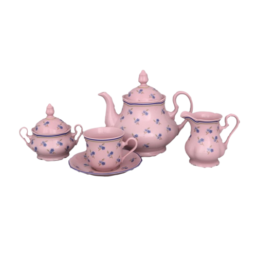 Сервиз чайный Мэри-Энн Незабудки, 15 пр., розовый фарфор 03260725-0887 Leander