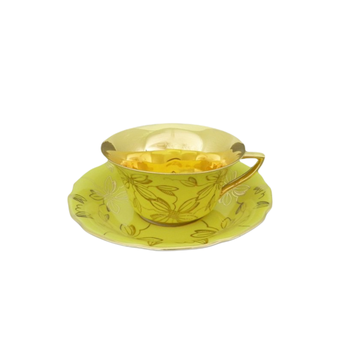 Чашка низкая Виндзор (0.15 л) с блюдцем, желтая 13120424-L411 Leander