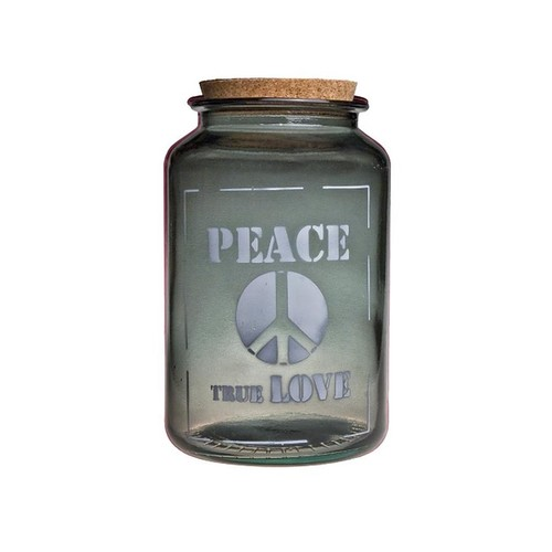 Банка для сыпучих Peace true love (3.1 л), 15х25 см, серая 5265_1F308 Vidrios San Miguel