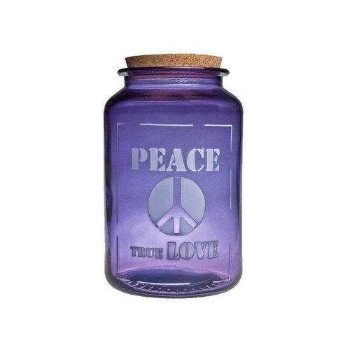 Банка для сыпучих Peace true love (3.1 л), 15х25 см, фиолетовая 5265_1F310 Vidrios San Miguel