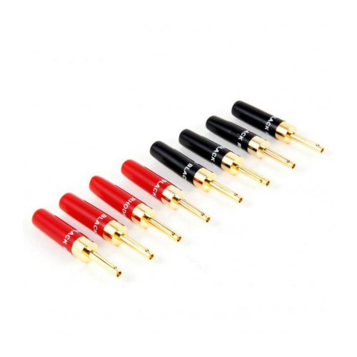 Разъем акустический Black rhodium Banana plug 4.5mm Gold Plated screw Red