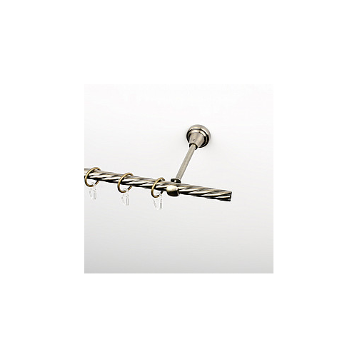 Карниз металлический стыкованный, 1-рядный, золото антик, крученая труба, 240 см, ø 16 мм