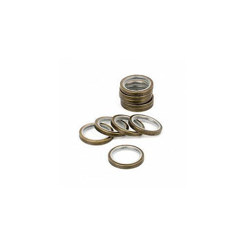 Комплект колец бесшумных с прямоугольным сечением для металлического карниза, золото антик, №10, диаметр 16 мм Delfa