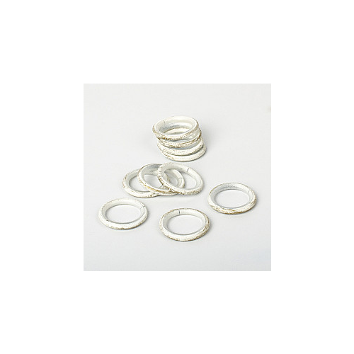 Комплект колец для металлического карниза, белое золото, №100, диаметр 19 мм Delfa