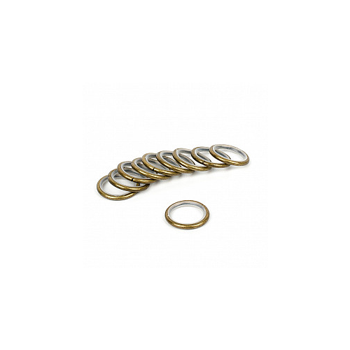Комплект колец бесшумных с круглым сечением для металлического карниза, золото антик, №100, диаметр 25 мм Delfa