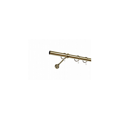 Карниз металлический 1-рядный золото антик, гладкая труба, 200 см, ø25 мм