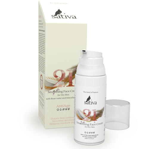 Sativa Крем для лица "Разглаживающий №21" для сухого типа кожи 50 мл (Sativa, Anti Age)