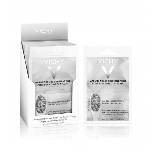 Vichy Минеральная Очищающая поры маска с глиной саше, 2х6 мл (Vichy, Masque)