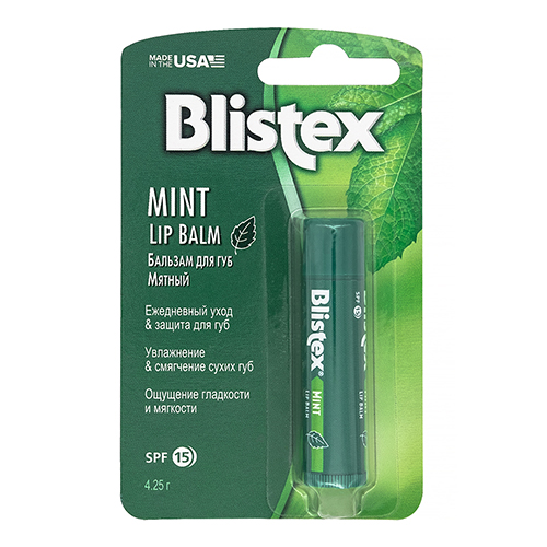 Blistex Бальзам для губ мятный Mint SPF 15, 4.25 г (Blistex, Уход за губами)