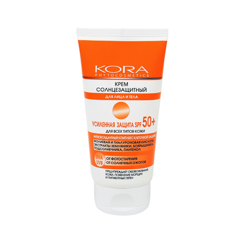 КОРА Крем солнцезащитный для лица и тела Усиленная защита SPF 50+, 150 мл (КОРА, Солнце)