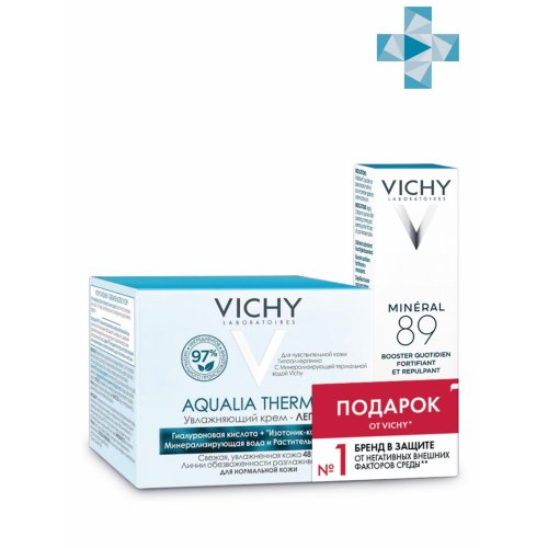 Vichy Набор Aqualia Thermal Легкий крем для нормальной кожи 50 мл + Ежедневный гель-сыворотка для Mineral 89, 10 мл (Vichy, Aqualia Thermal)