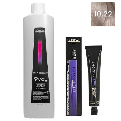 L'Oreal Professionnel Набор Краситель без аммиака Dia Light 10.22, 50 мл + Оксидент 2,7% (9 vol.), 1000 мл (L'Oreal Professionnel, Окрашивание)