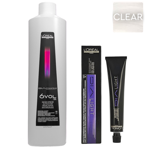L'Oreal Professionnel Набор Краситель без аммиака Dia Light Clear, 50 мл + Оксидент 1,8% (6 vol.), 1000 мл (L'Oreal Professionnel, Окрашивание)