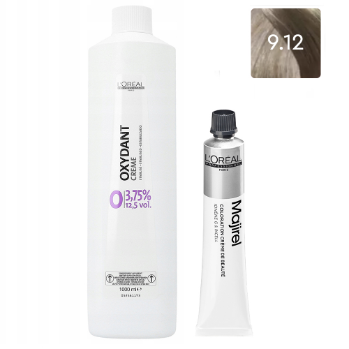 L'Oreal Professionnel Набор Краска для волос Majirel High Resist 9.12, 50 мл + Оксидент-крем 3,75% (12,5 Vol.), 1000 мл (L'Oreal Professionnel, Окрашивание)