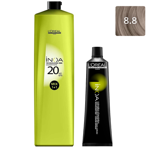 L'Oreal Professionnel Набор Безаммиачная краска Inoa ODS 2 8.8, 60 г + Оксидент обогащенный 6% (20 Vol.), 1000 мл (L'Oreal Professionnel, Окрашивание)