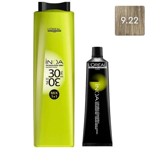 L'Oreal Professionnel Набор Безаммиачная краска Inoa ODS 2 9.22, 60 г + Оксидент обогащенный 9% (30 Vol.), 1000 мл (L'Oreal Professionnel, Окрашивание)