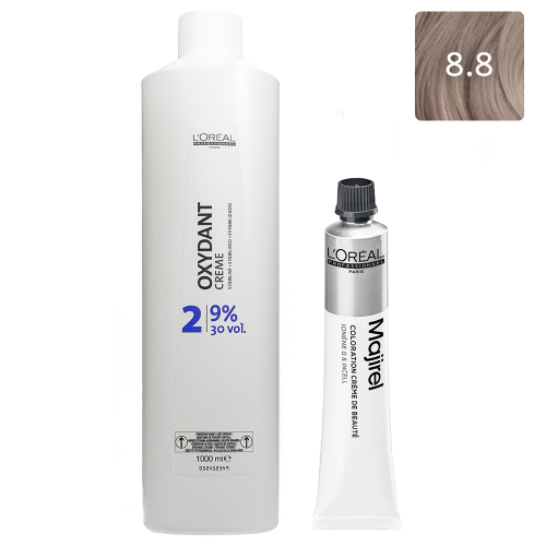 L'Oreal Professionnel Набор Крем-краска Majirel 8.8, 50 мл + Оксидент-крем 9% (30 Vol.), 1000 мл (L'Oreal Professionnel, Окрашивание)