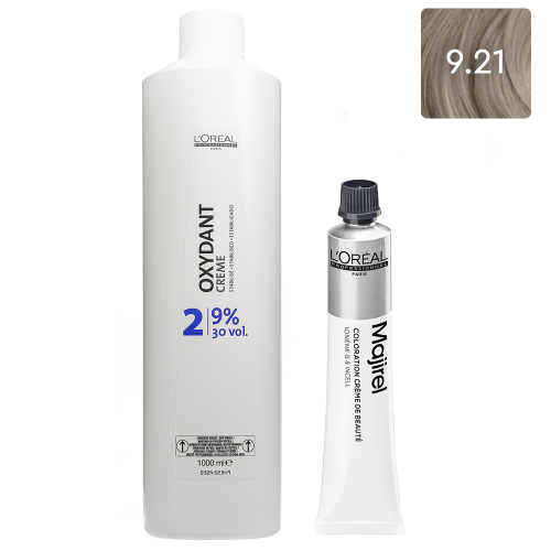 L'Oreal Professionnel Набор Крем-краска Majirel 9.21, 50 мл + Оксидент-крем 9% (30 Vol.), 1000 мл (L'Oreal Professionnel, Окрашивание)