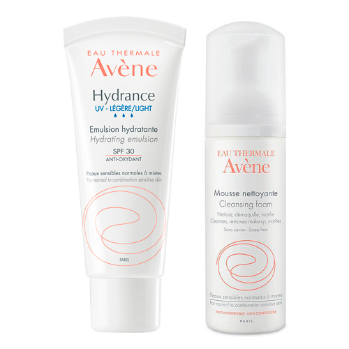 Avene Набор Гидранс UV Лежер (Эмульсия SPF 30, 40 мл + Очищающая пенка, 50 мл) (Avene, Hydrance)