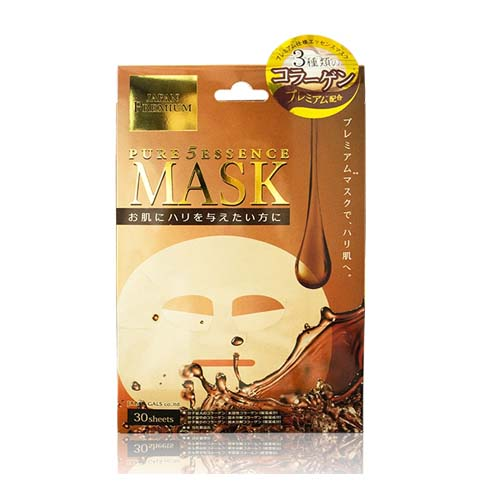 Japan Gals Pure5 Essence Premium Маска для лица c тремя видами коллагена 30 шт (Japan Gals, Pure5)