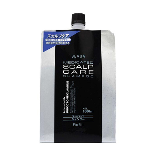 Kumano Cosmetics Лечебный мужской шампунь Beaua Medicated Shampoo Scalp Care сменный блок, 1000 мл (Kumano Cosmetics, Шампуни для волос)