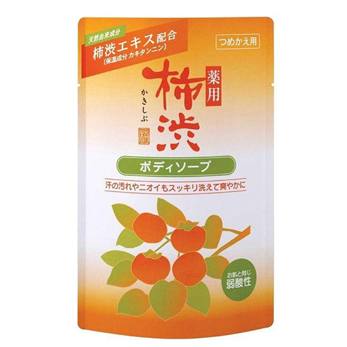 Kumano Cosmetics Жидкое мыло для тела антибактериальное хурма и гиалуроновая кислота Kakishibu Body Soap сменный блок, 350 мл (Kumano Cosmetics, Жидкое мыло для тела)
