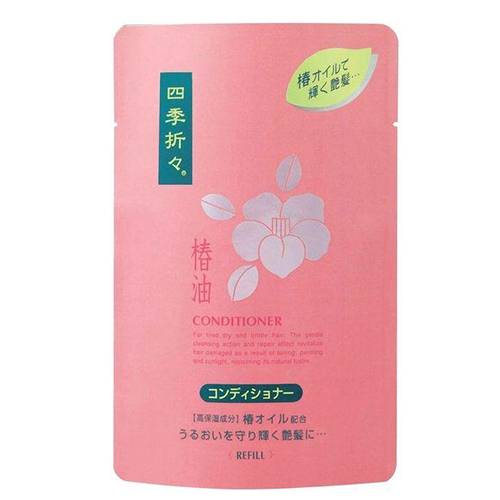 Kumano Cosmetics Кондиционер для сухих и сильно поврежденных волос Shiki-Oriori Камелия, сменный блок, 450 мл (Kumano Cosmetics, Кондиционеры для волос)
