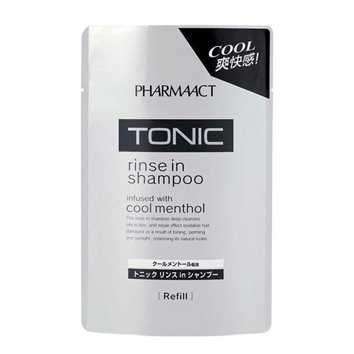 Kumano Cosmetics Тонизирующий шампунь 2 в 1 для мужчин Pharmaact Tonic Rinse in Shampoo сменный блок, 400 мл (Kumano Cosmetics, Шампуни для волос)