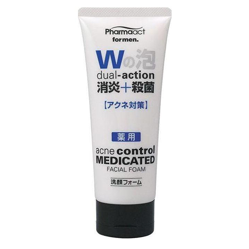 Kumano Cosmetics Пенка для умывания с антибактериальным действием для мужчин Pharmaact Dual-Action Acne Control Medicated Facial Foam, 130 г (Kumano Cosmetics, Косметика для умывания)