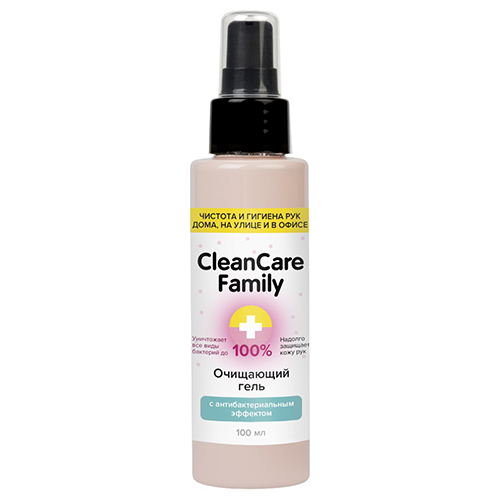 Cleancare Family Очищающий гель с антибактериальным эффектом, 100 мл (Cleancare Family, Дезинфицирующие средства)