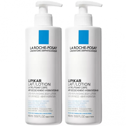 La Roche-Posay Комплект Молочко без отдушки Lipikar Lait, 2*400 мл (La Roche-Posay, Lipikar)