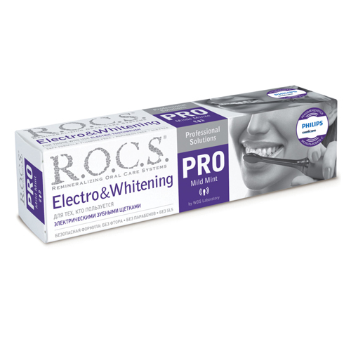 R.O.C.S Зубная паста PRO Electro & Whitening Mild Mint".,135 гр (R.O.C.S, R.O.C.S. PRO)