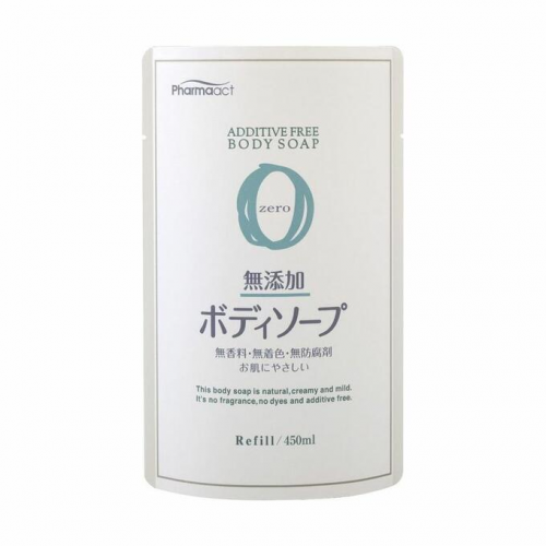 Kumano Cosmetics Жидкое мыло для тела без добавок для чувствительной кожи Pharmaact Additive Free Body Soap Zero сменный блок, 450 мл (Kumano Cosmetics, Жидкое мыло для тела)